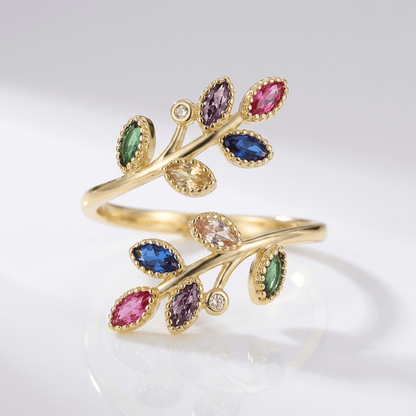 Caprice Leaf Wrap Ring - Multicolor