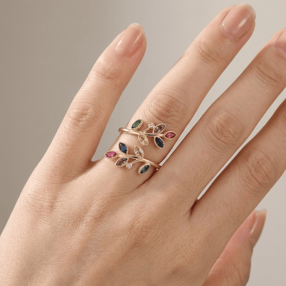 Caprice Leaf Wrap Ring - Multicolor