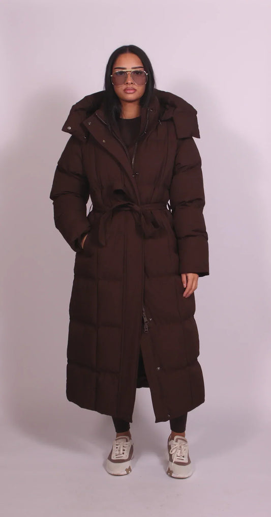 Carmen Long Belted Puffer Coat