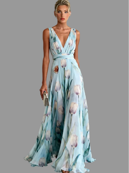 Cassia v Neck Maxi Dress