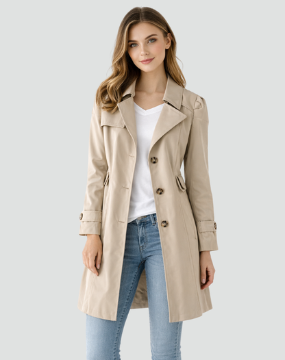 Celeste Tailored Button Trench Coat