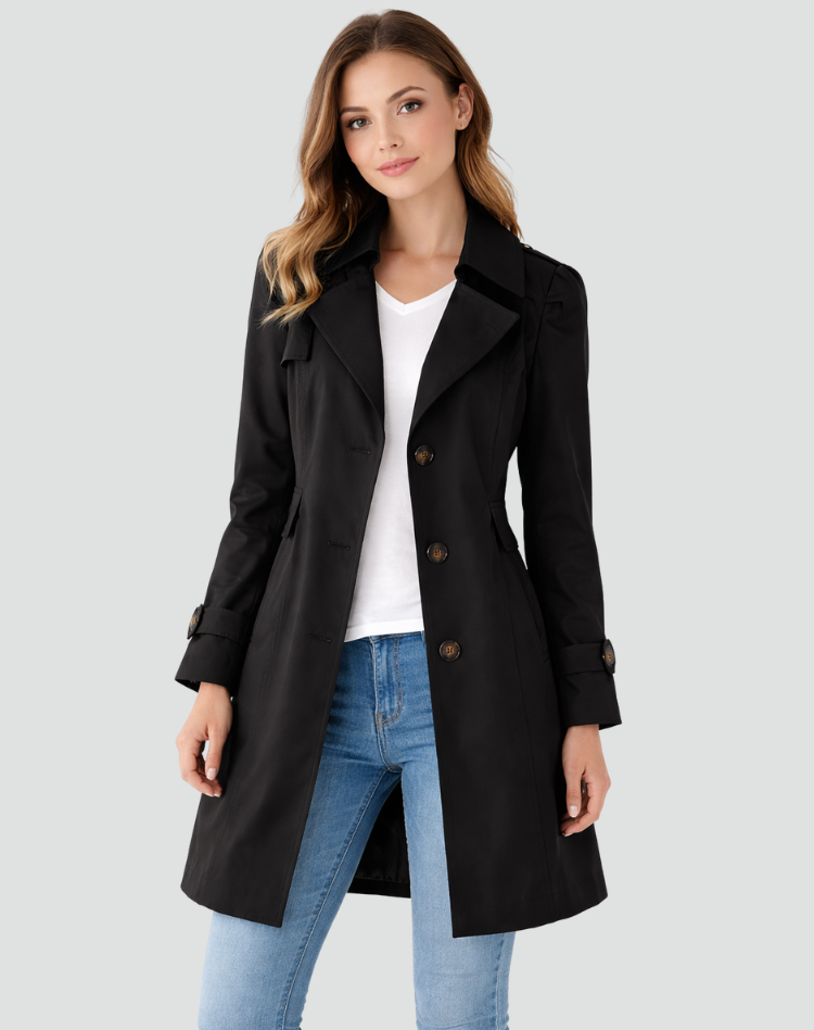 Celeste Tailored Button Trench Coat