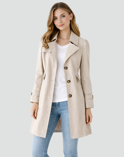 Celeste Tailored Button Trench Coat