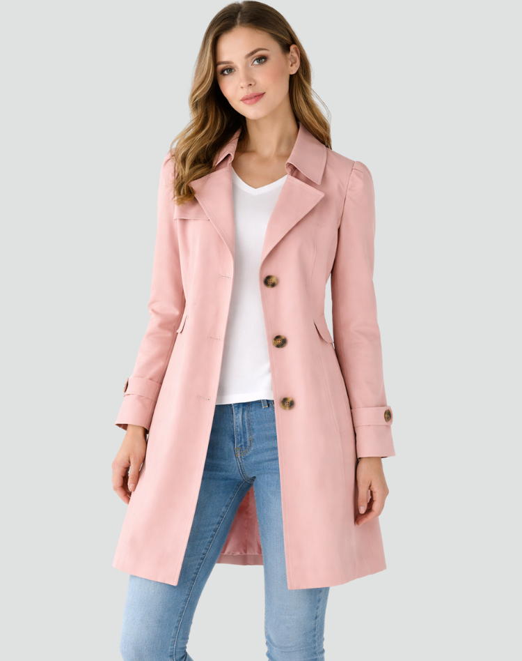 Celeste Tailored Button Trench Coat