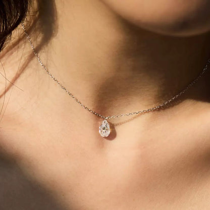 Ceridwen Pear Drop Necklace - Silver