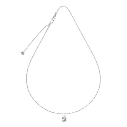Ceridwen Pear Drop Necklace - Silver