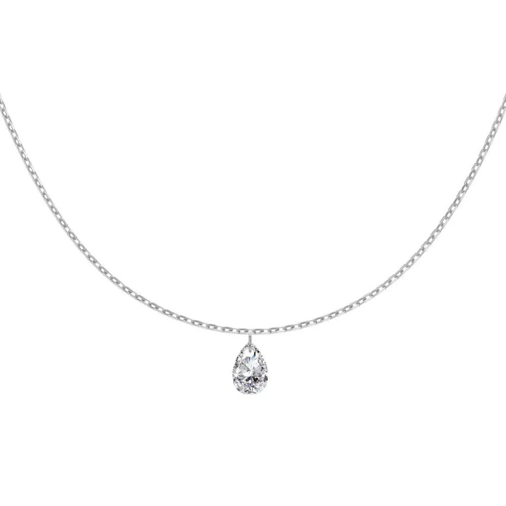 Ceridwen Pear Drop Necklace - Silver