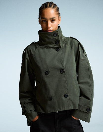 Clara Double Breasted Cropped Trench Coat