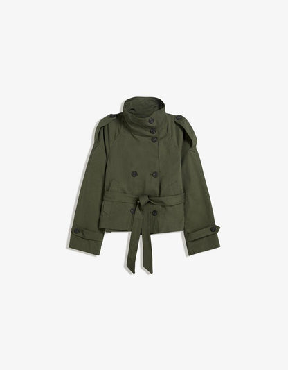 Clara Double Breasted Cropped Trench Coat