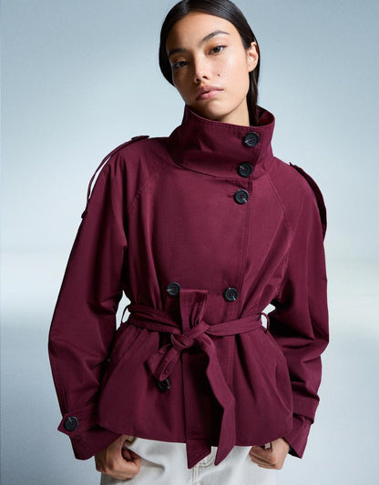 Clara Double Breasted Cropped Trench Coat