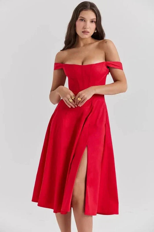 Coralie Off Shoulder Midi Dress