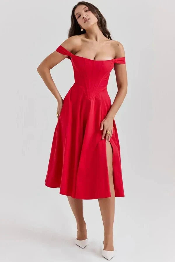 Coralie Off Shoulder Midi Dress