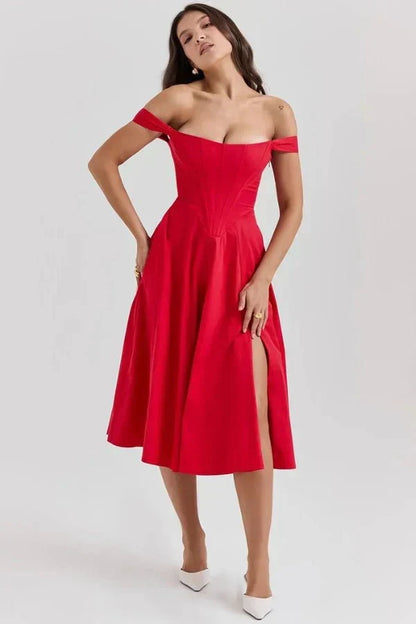 Coralie Off Shoulder Midi Dress