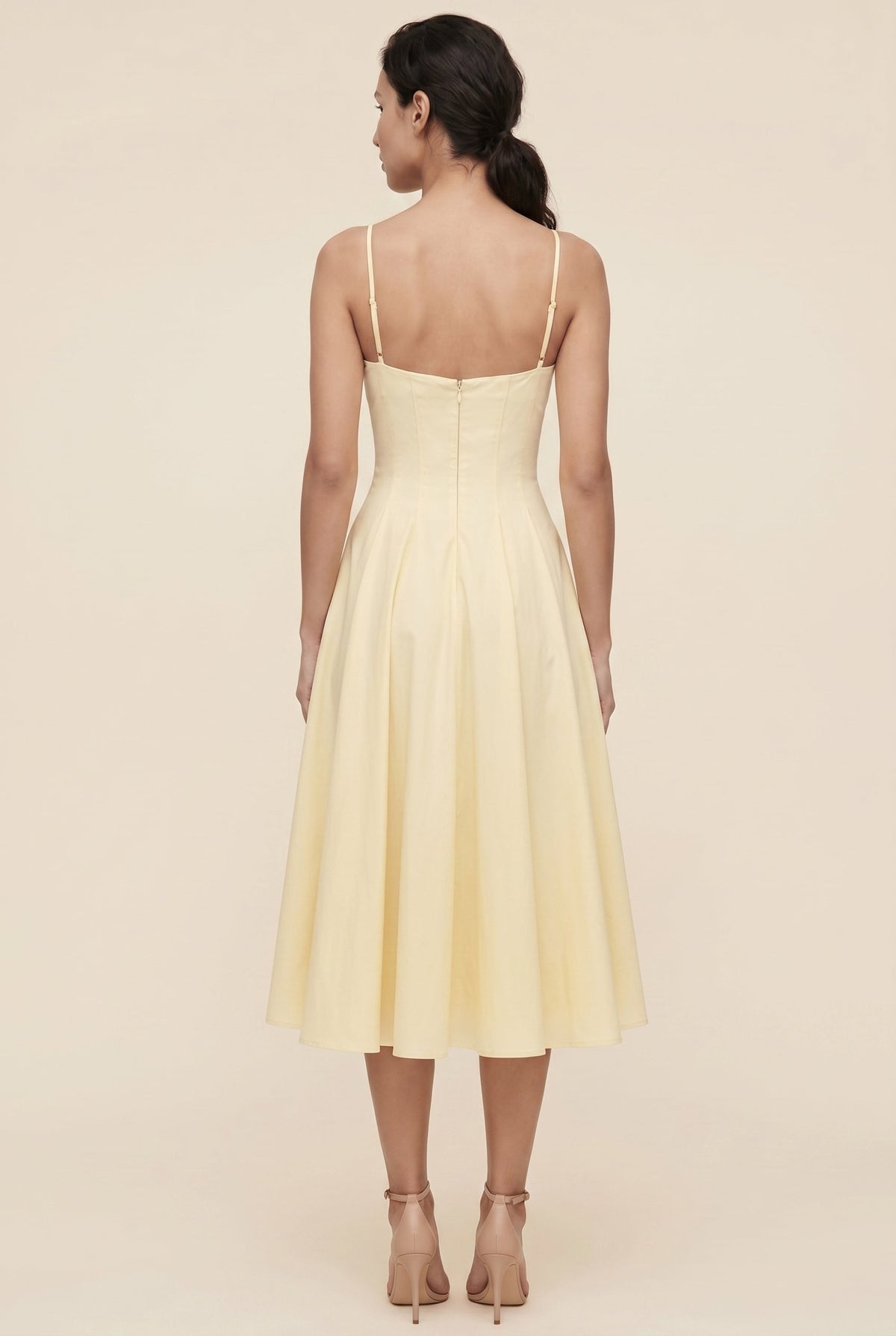 Coraya Twist Front Midi Dress - Butter Yellow