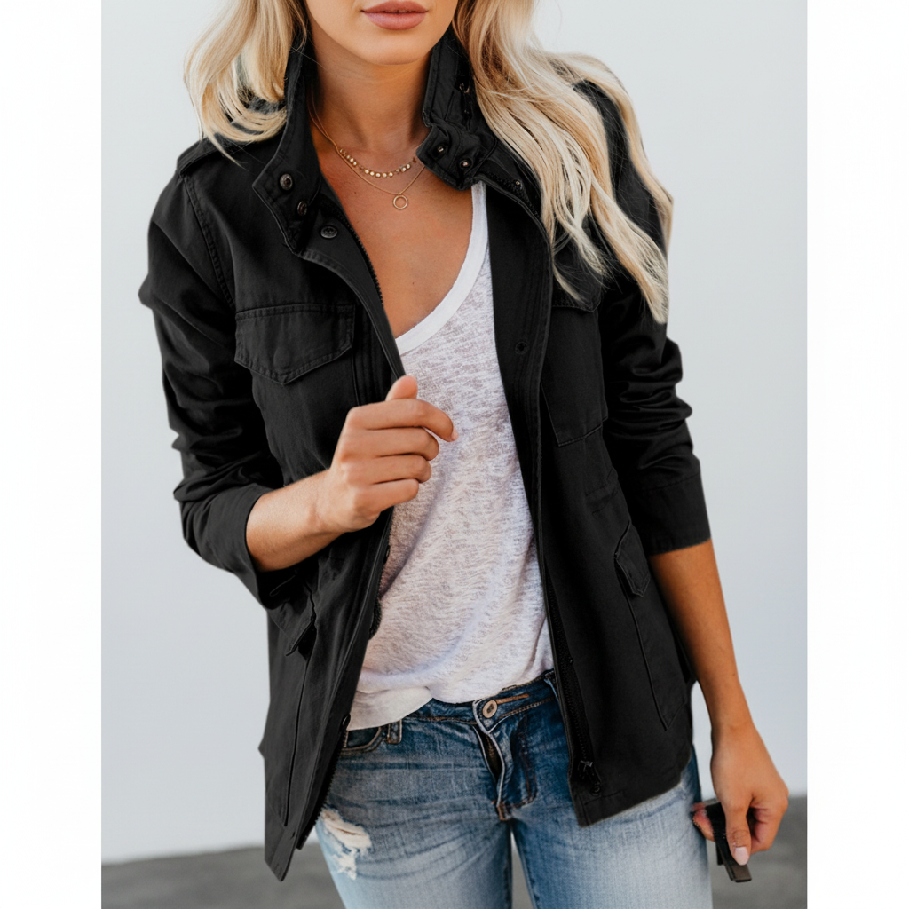 Crisanta Utility Pocket Jacket - Black