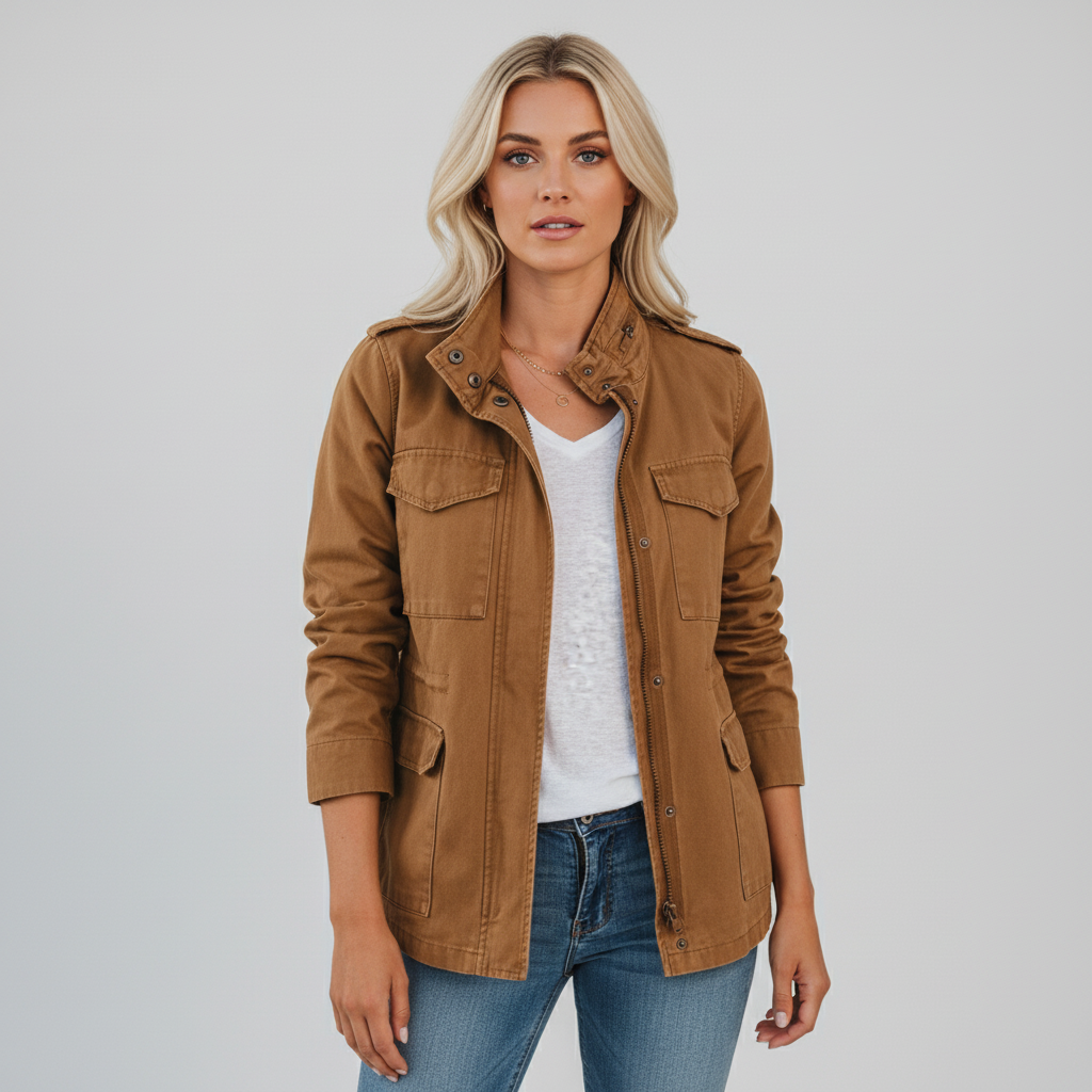 Crisanta Utility Pocket Jacket - Camel