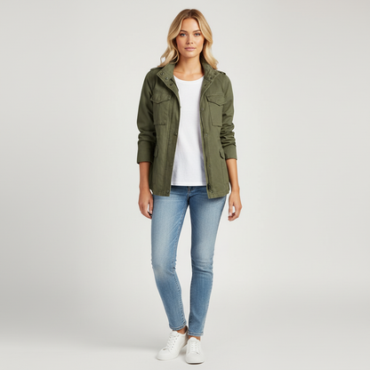 Crisanta Utility Pocket Jacket - Olive Green