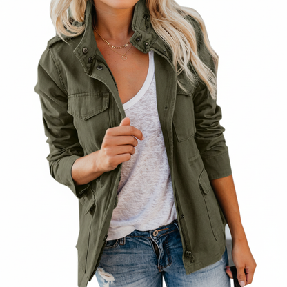 Crisanta Utility Pocket Jacket - Olive Green