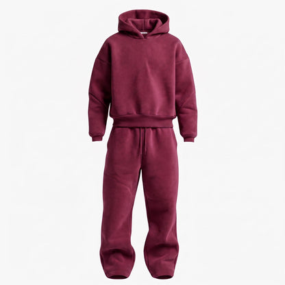 Cyrus Relaxed Hooded Tracksuit - Red
