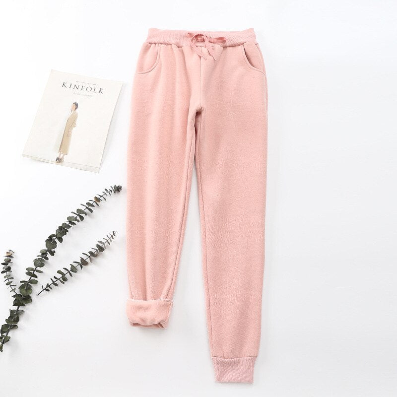 Dacia Lined Drawstring Jogger Pants - Light Pink