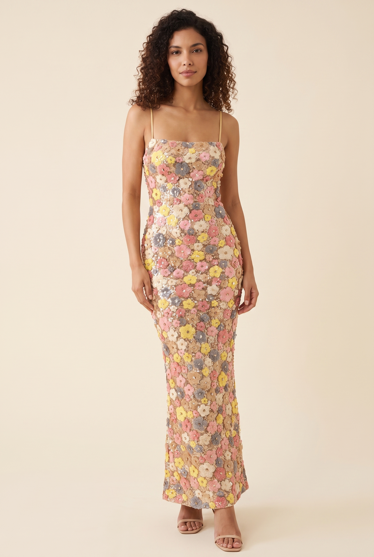 Davinia Floral Maxi Dress - Pink and Yellow Floral