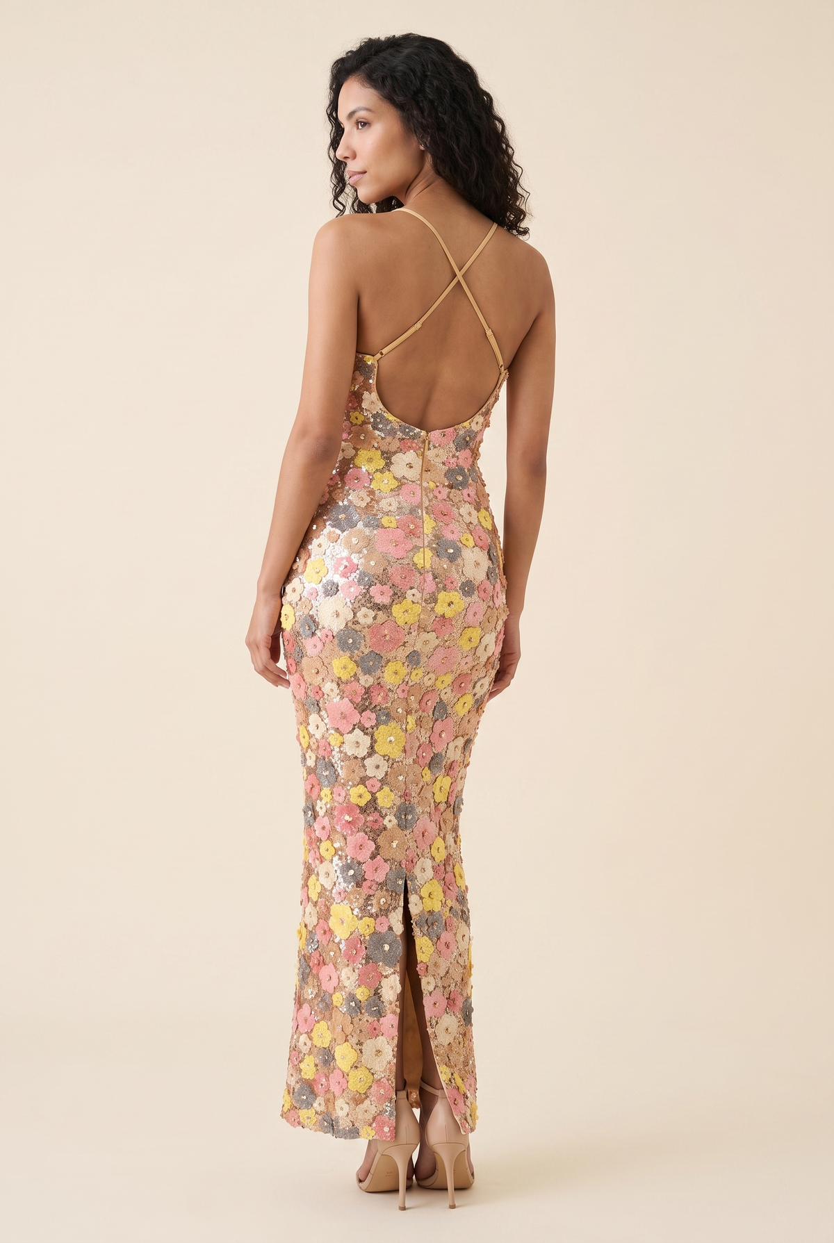 Davinia Floral Maxi Dress - Pink and Yellow Floral