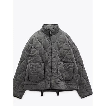 Delfina Quilted Jacket - Gray