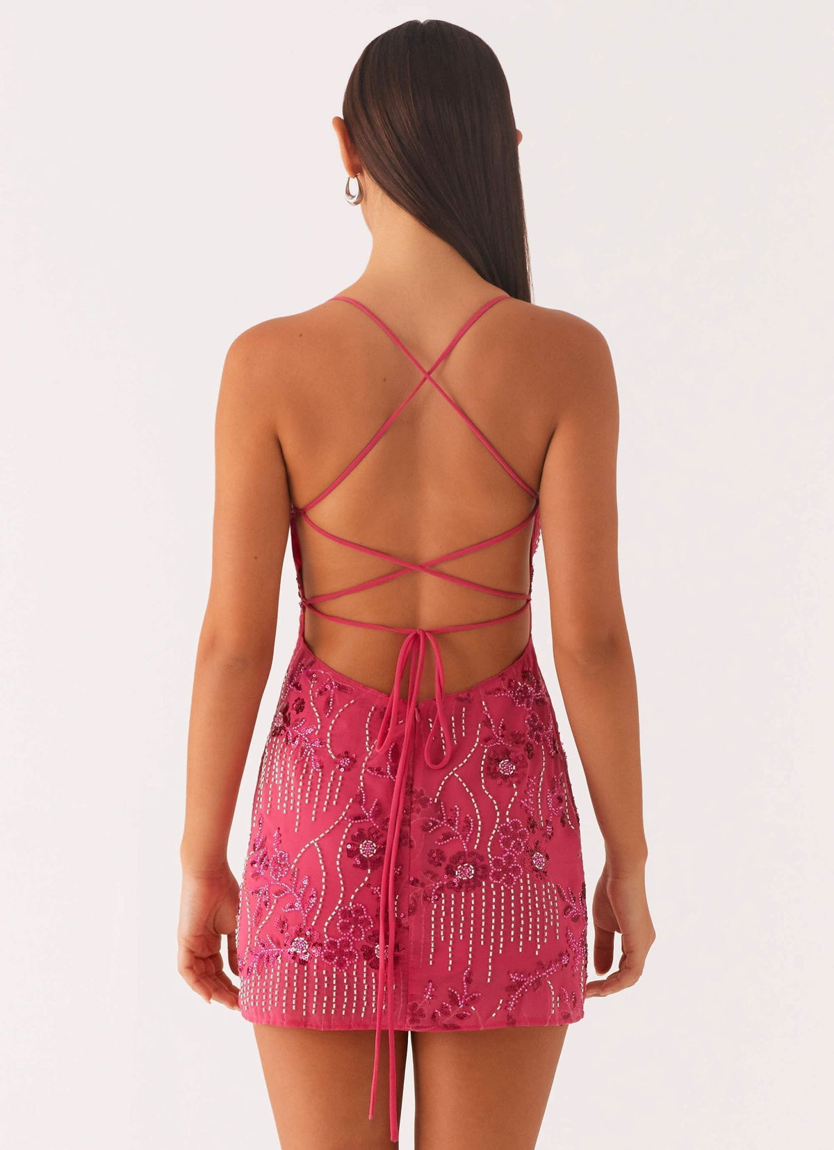 Women's Cocktail Sequin Sweetheart Mini Dress Open Back - product image 3