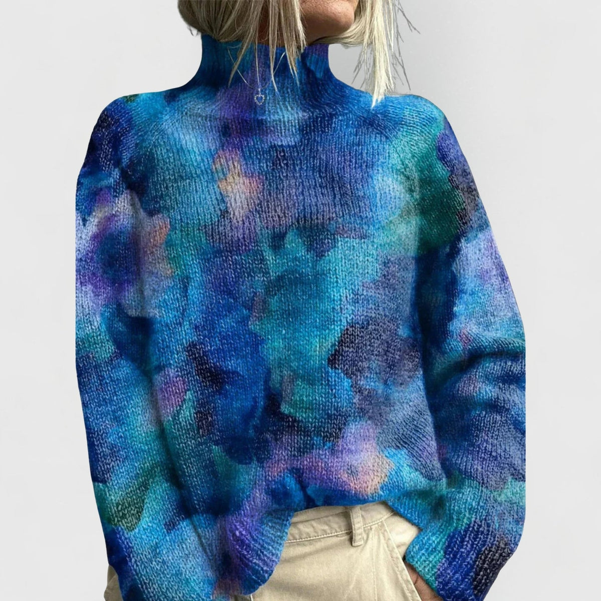 Delphie Nature Print Top - Blue