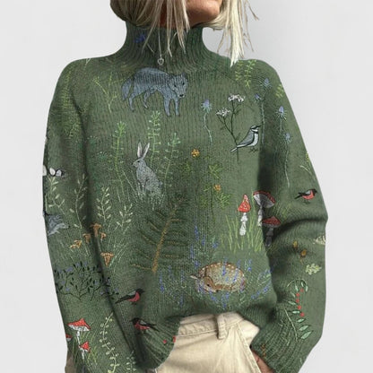Delphie Nature Print Top - Green