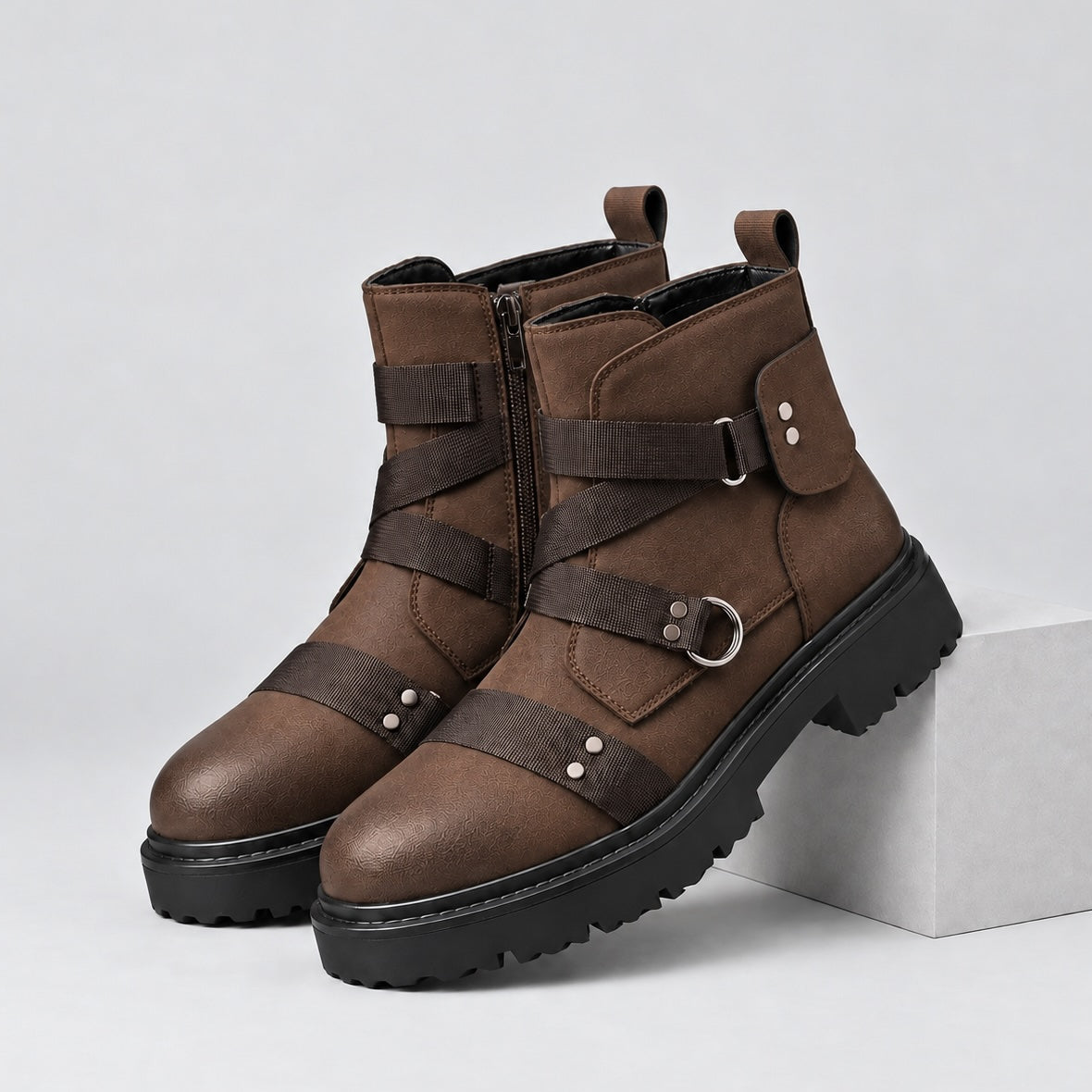 Desmond Combat Boots - Brown