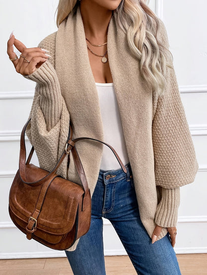 Devon Batwing Open Front Cardigan - Khaki
