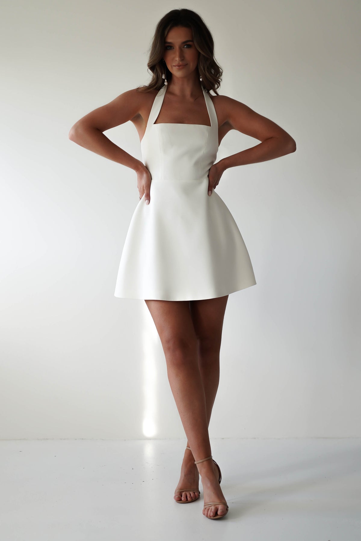 Diondra Halter Mini Dress - Ivory