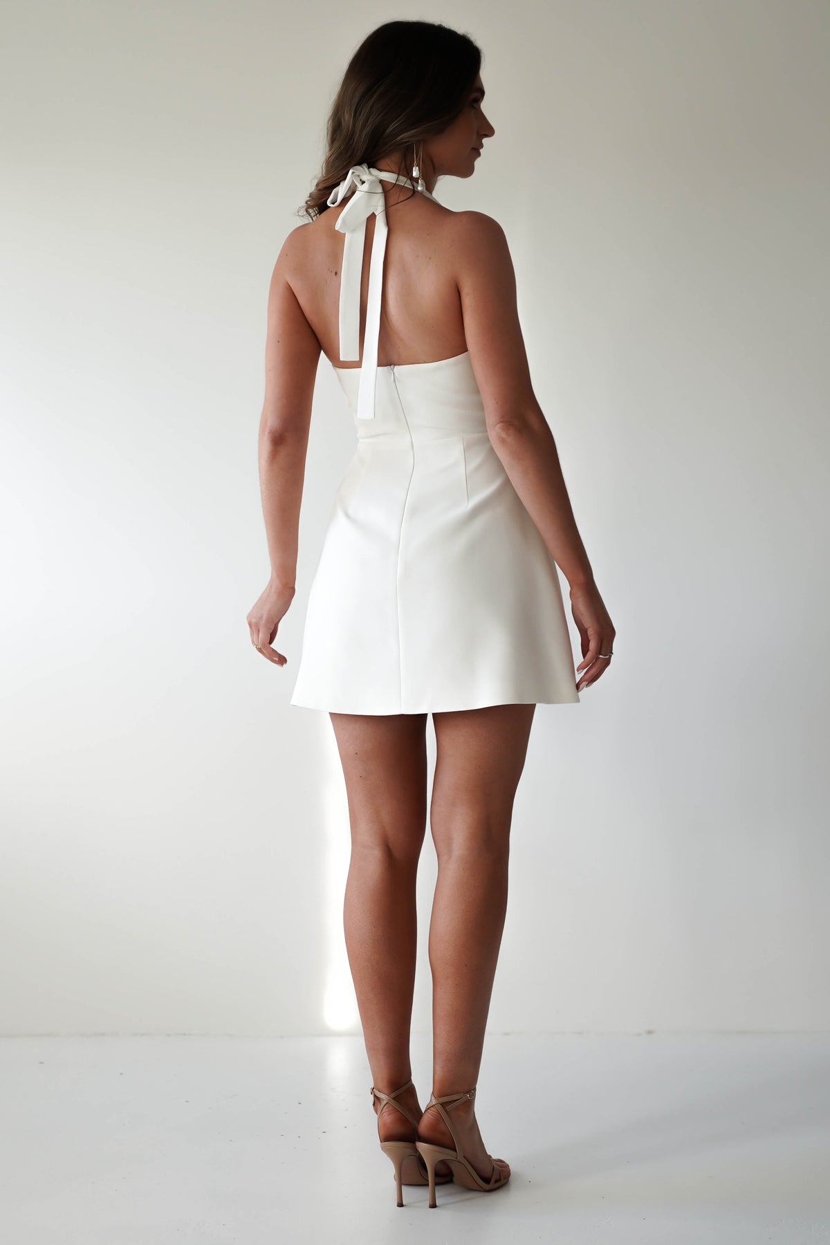 Diondra Halter Mini Dress - Ivory