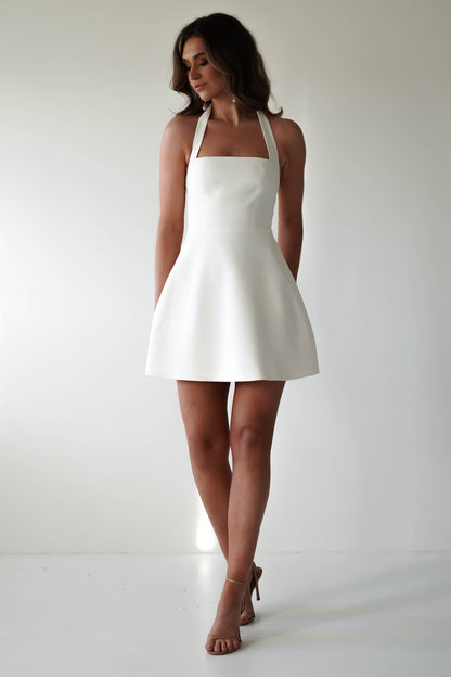 Diondra Halter Mini Dress - Ivory