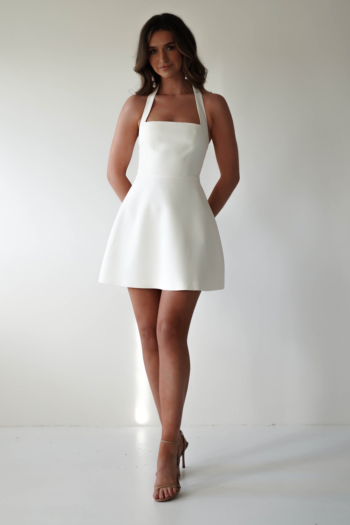 Diondra Halter Mini Dress - Ivory