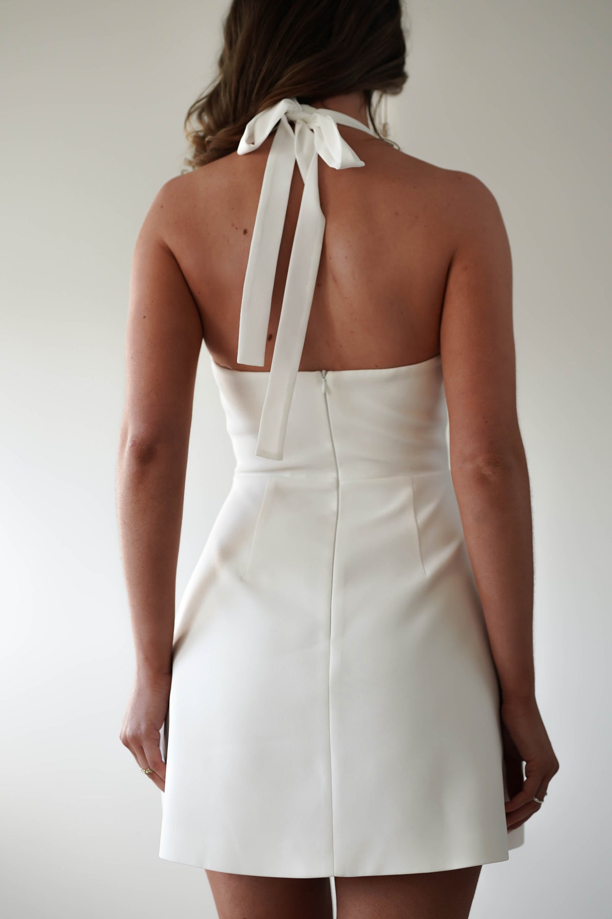 Diondra Halter Mini Dress - Ivory