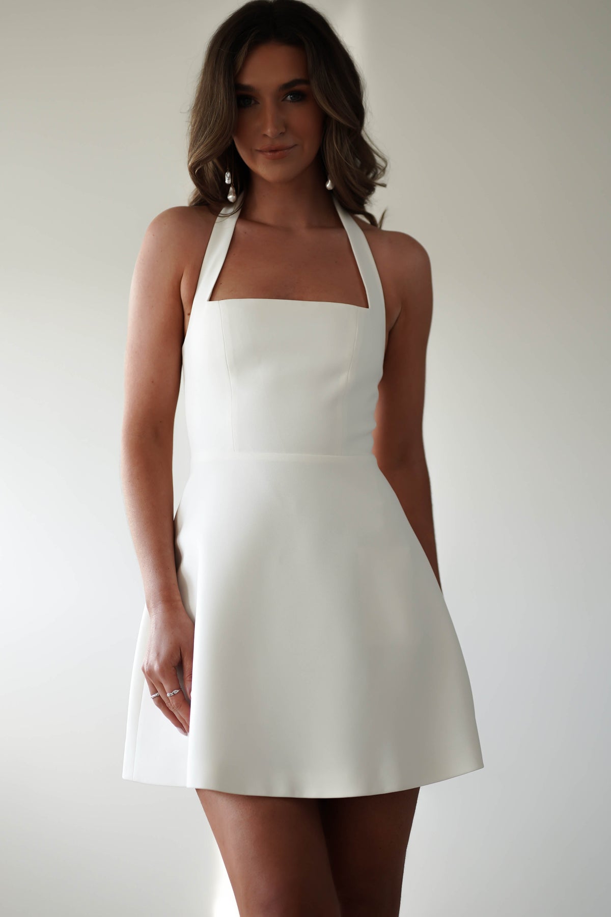 Diondra Halter Mini Dress - Ivory