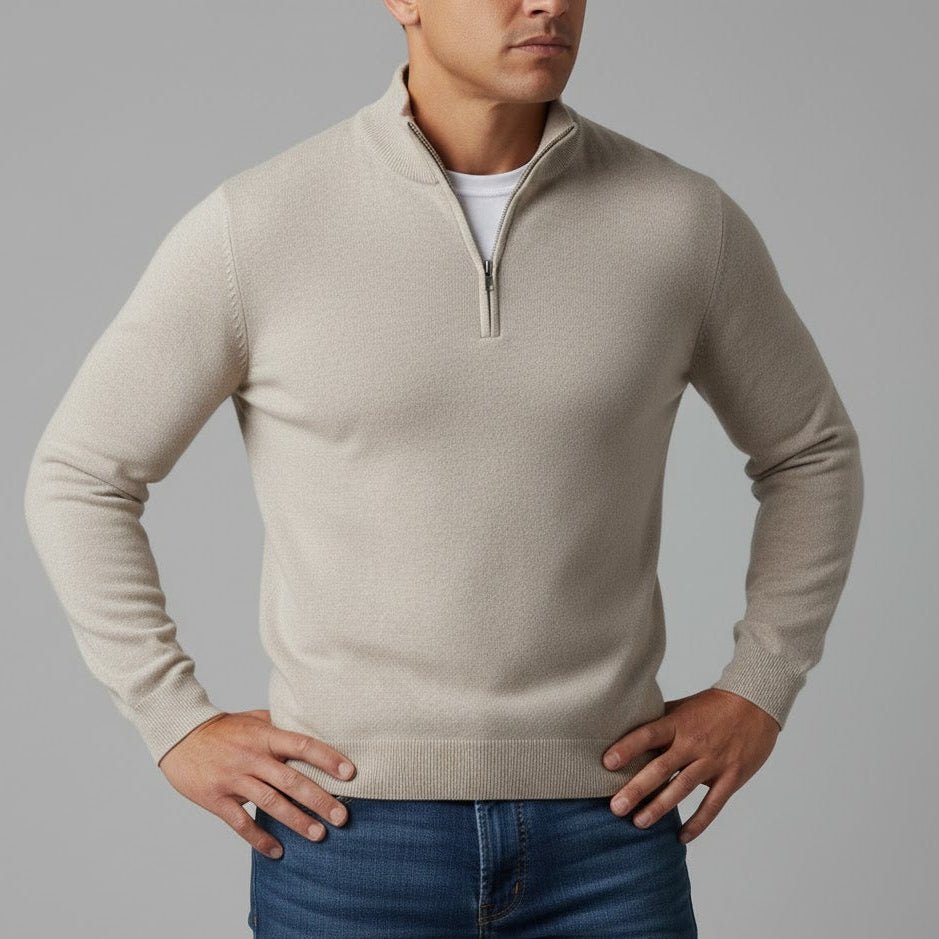 Easton Half-Zip Sweater - Beige