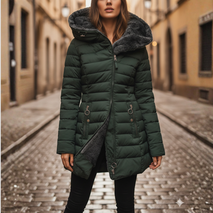 Elisabetta Quilted Hooded Puffer Jacket - Green