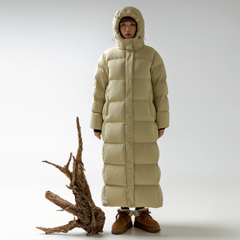 Elke Hooded Longline Puffer Coat - Sand
