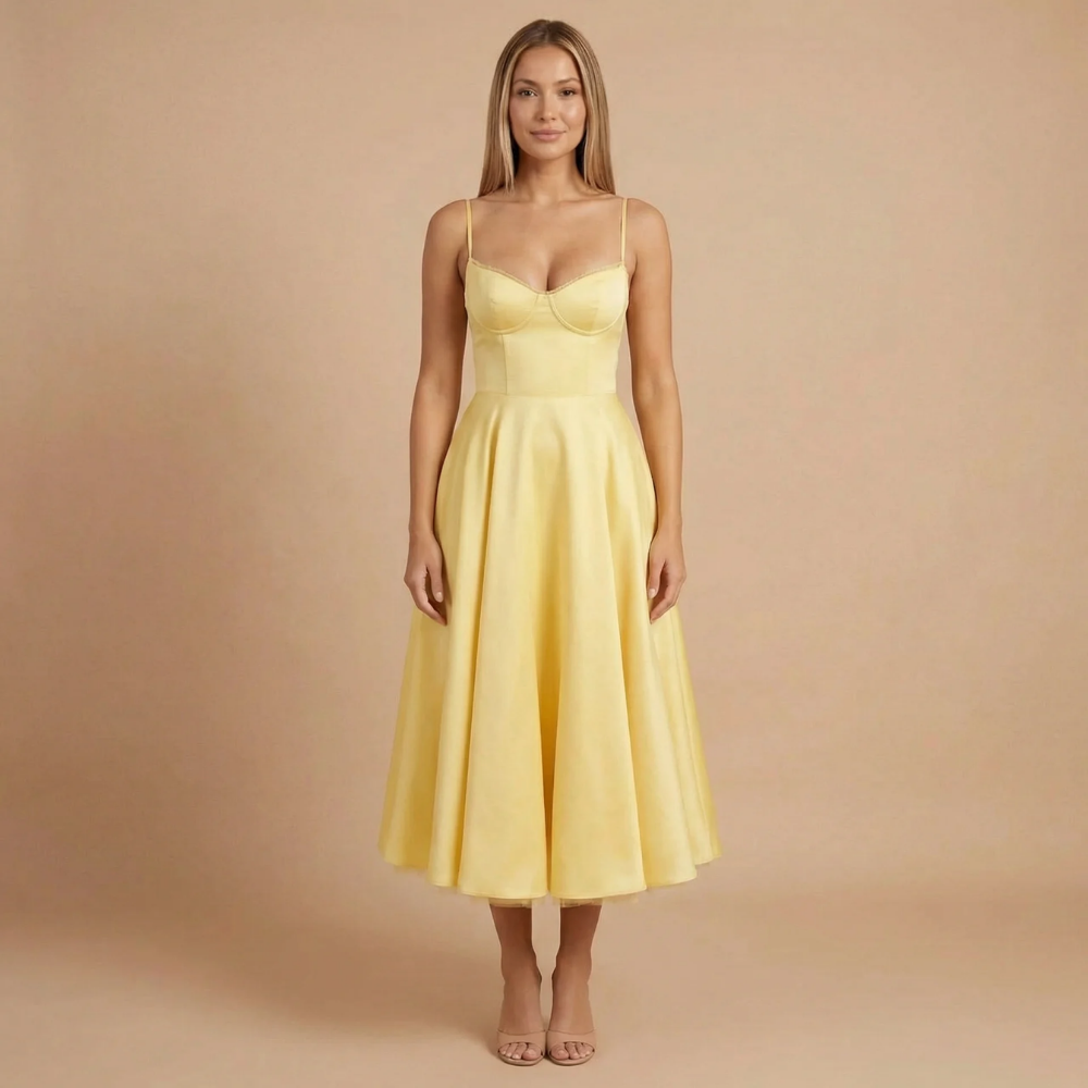Women's Sweetheart Corset Midi Dress for Cocktail Events – Amari The Label