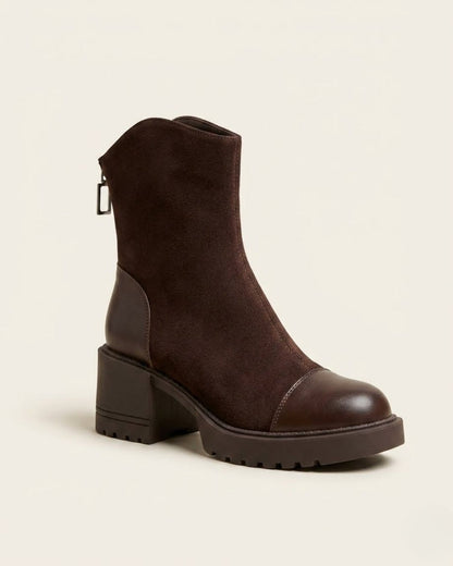 Eudora Suede Ankle Boots - Brown