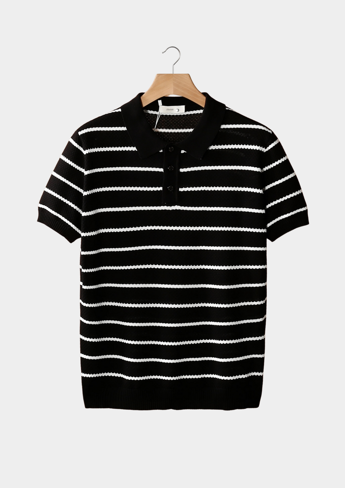 Everett Striped Polo Shirt - Black
