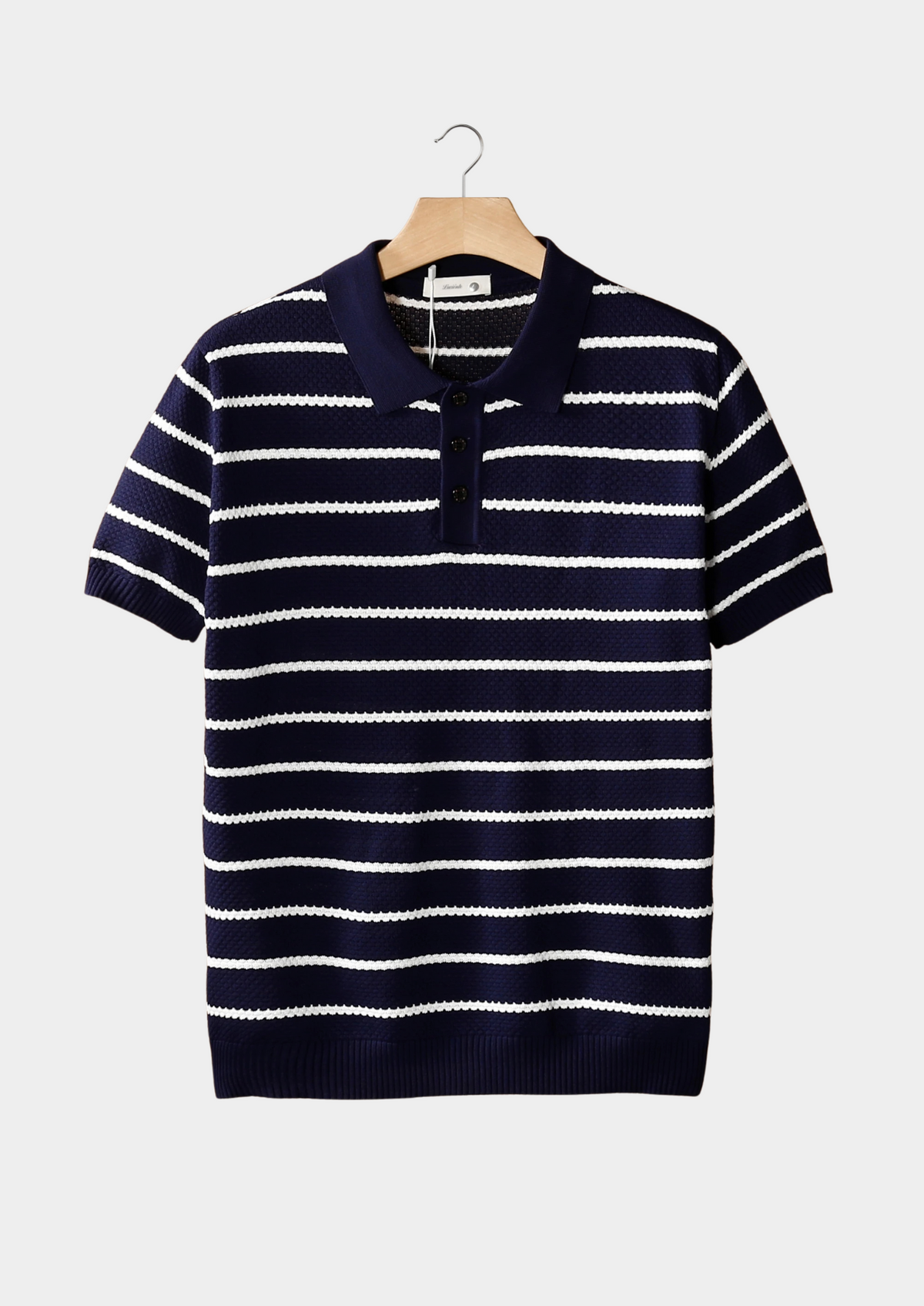 Everett Striped Polo Shirt - Navy