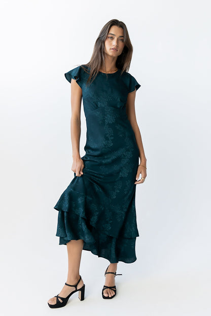 Farida Tiered Ruffle Maxi Dress - Deep Teal