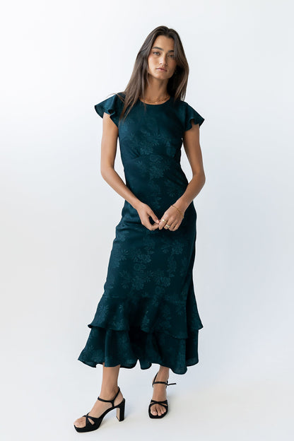 Farida Tiered Ruffle Maxi Dress - Deep Teal