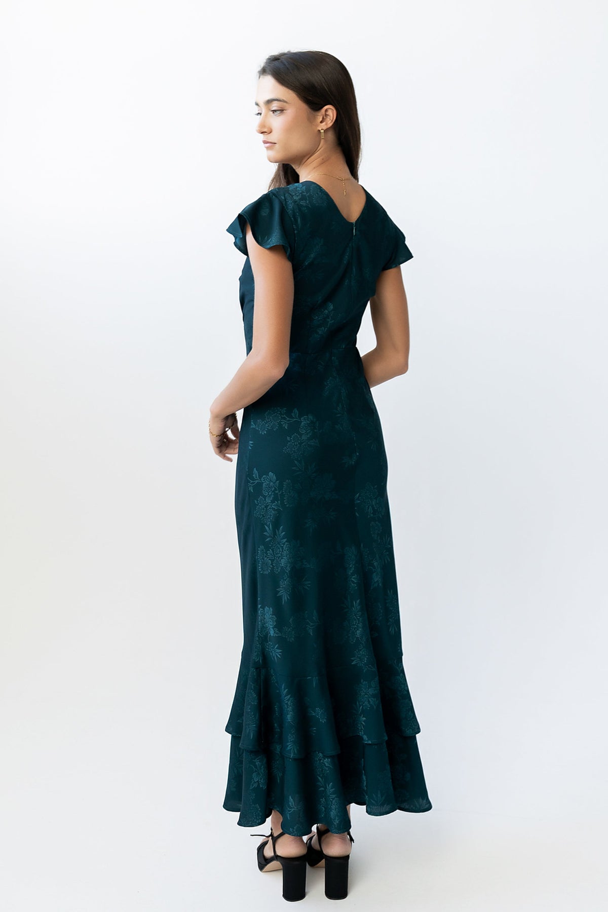 Farida Tiered Ruffle Maxi Dress - Deep Teal