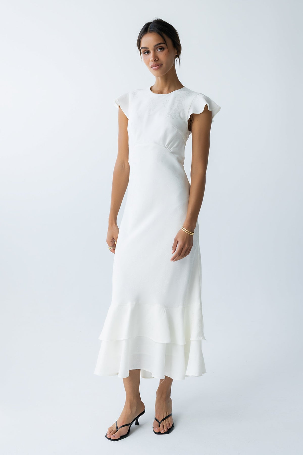 Farida Tiered Ruffle Maxi Dress - Ivory