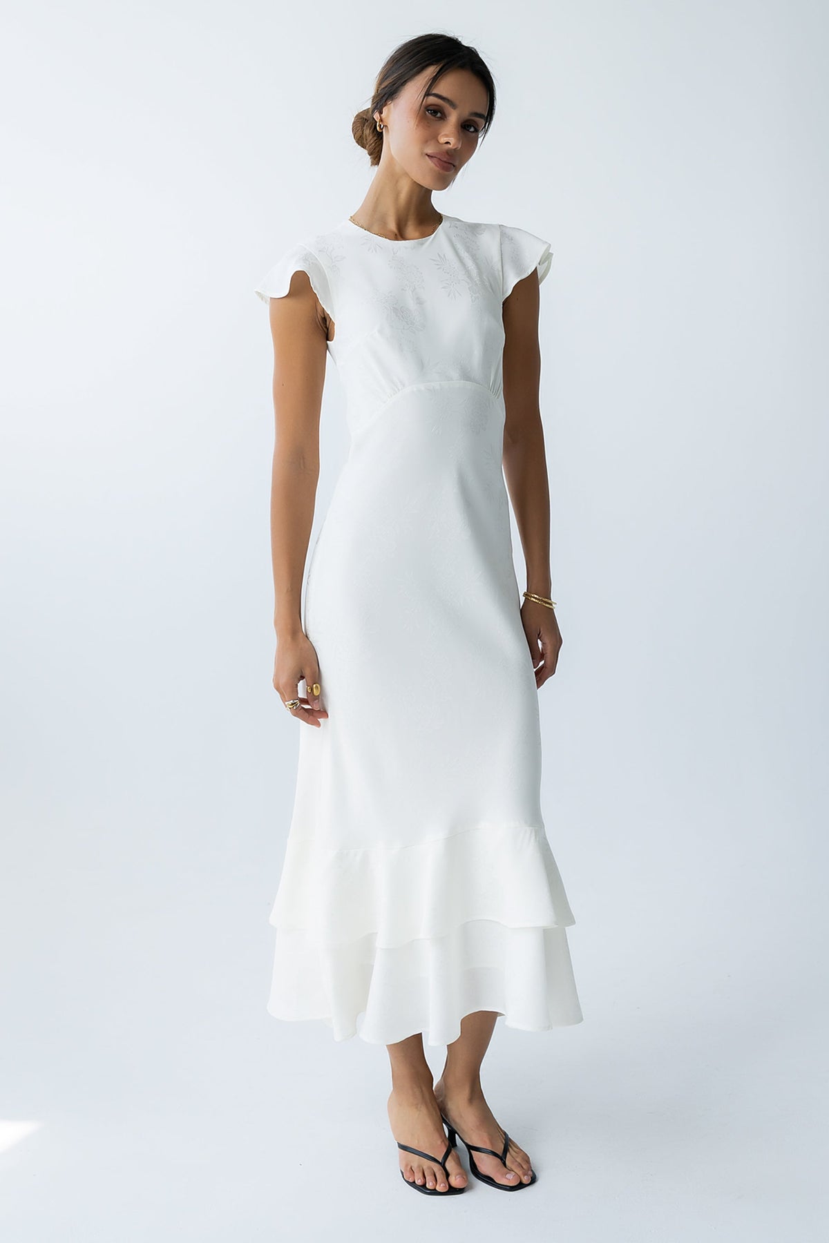 Farida Tiered Ruffle Maxi Dress - Ivory